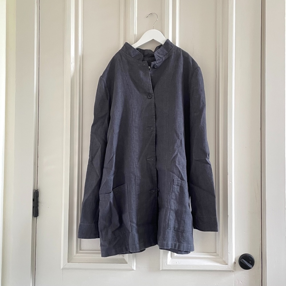 Linen Paolo Jacket Charcoal